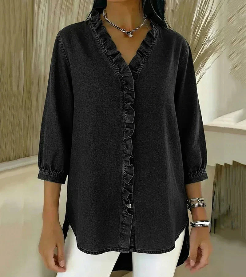Sylvia | Blus Volang V-Ringad