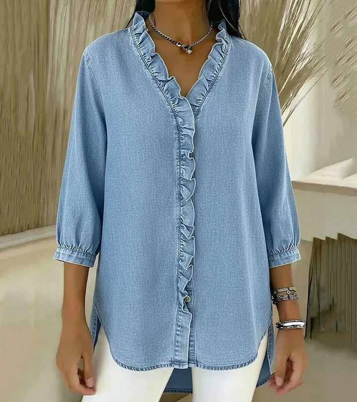 Sylvia | Blus Volang V-Ringad