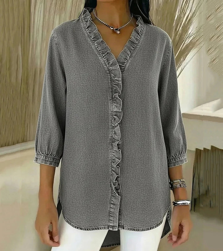 Sylvia | Blus Volang V-Ringad
