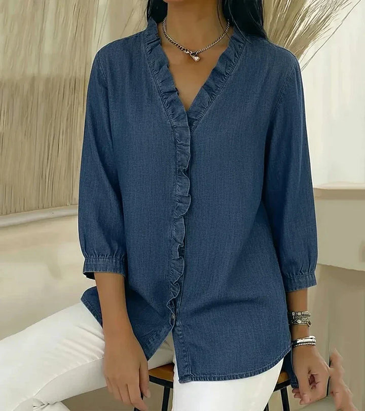 Sylvia | Blus Volang V-Ringad