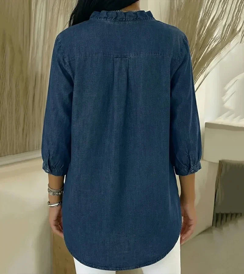 Sylvia | Blus Volang V-Ringad
