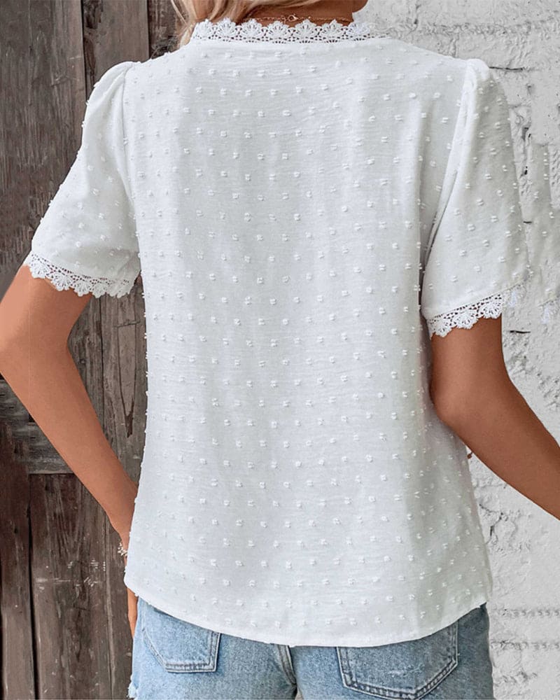 Linn | Blus Dam V-Ringning Sommar