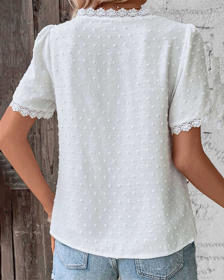 Linn | Blus Dam V-Ringning Sommar