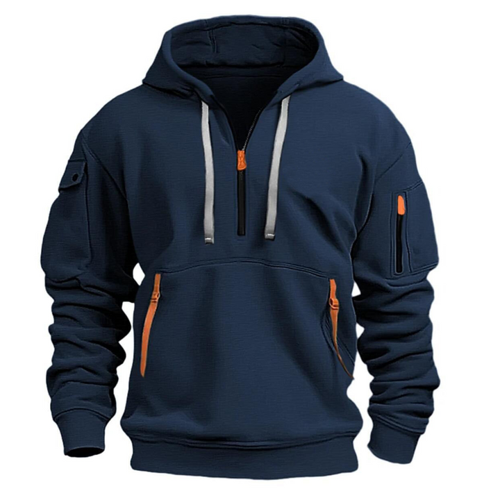 Oskar | Hoodie Herr Med Dragkedjefickor