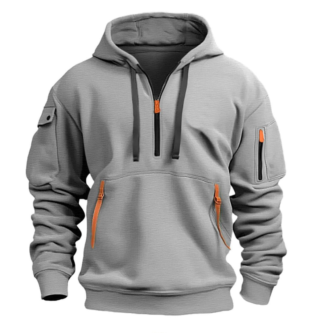 Oskar | Hoodie Herr Med Dragkedjefickor
