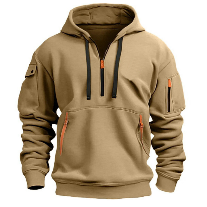 Oskar | Hoodie Herr Med Dragkedjefickor