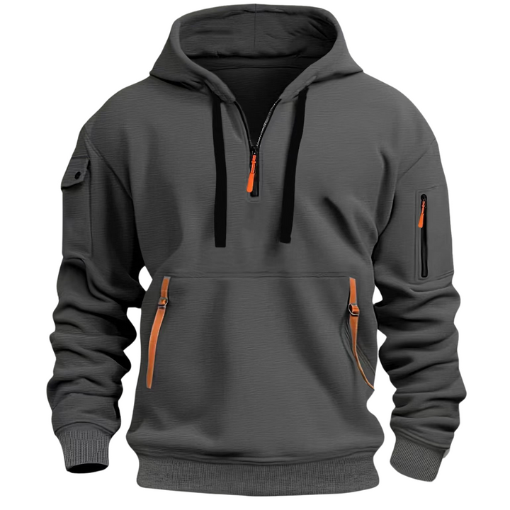 Oskar | Hoodie Herr Med Dragkedjefickor