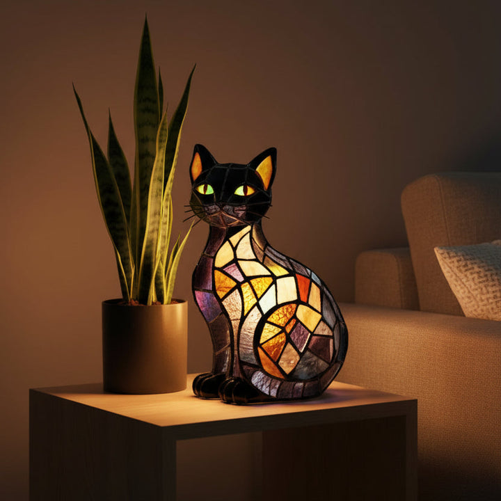 LED-Nattlampa Med Kattdesign Touchstyrning Och Mjukt Stämningsljus