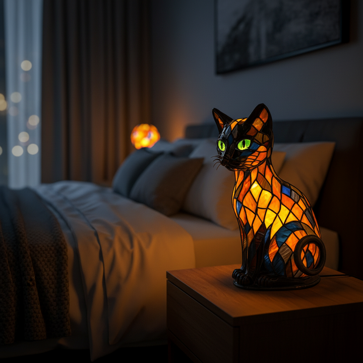 LED-Nattlampa Med Kattdesign Touchstyrning Och Mjukt Stämningsljus