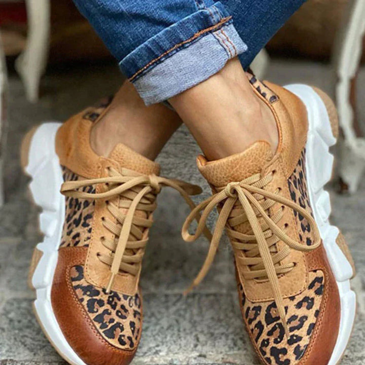Ortopediska Sneakers Dam Leopard Vardag