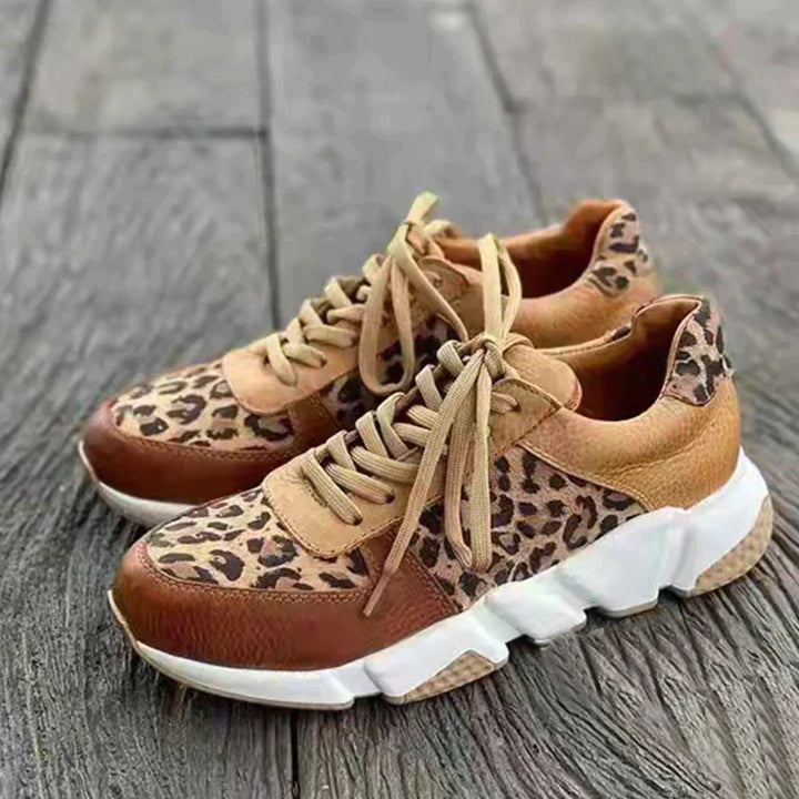 Ortopediska Sneakers Dam Leopard Vardag