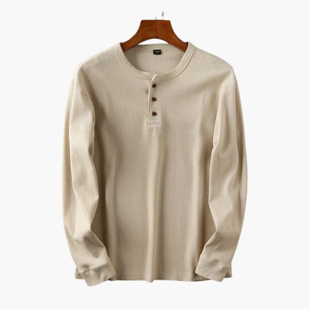 Axel | Tröja Herr Henley Ribbad