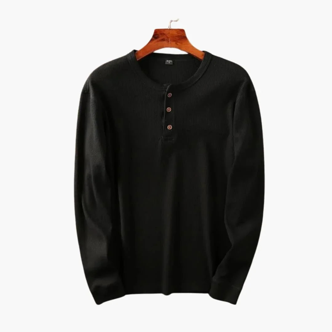 Axel | Tröja Herr Henley Ribbad
