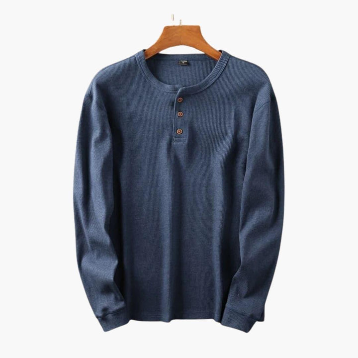 Axel | Tröja Herr Henley Ribbad