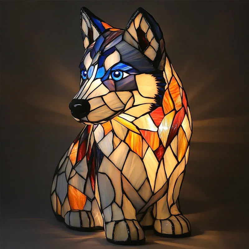 Dekorativ Hundlampa Med Varmvitt LED-Ljus Och Handgjord Design