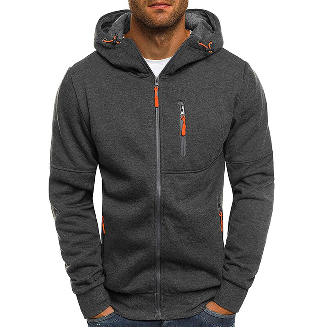 Nils | Hoodie Herr Med Dragkedja