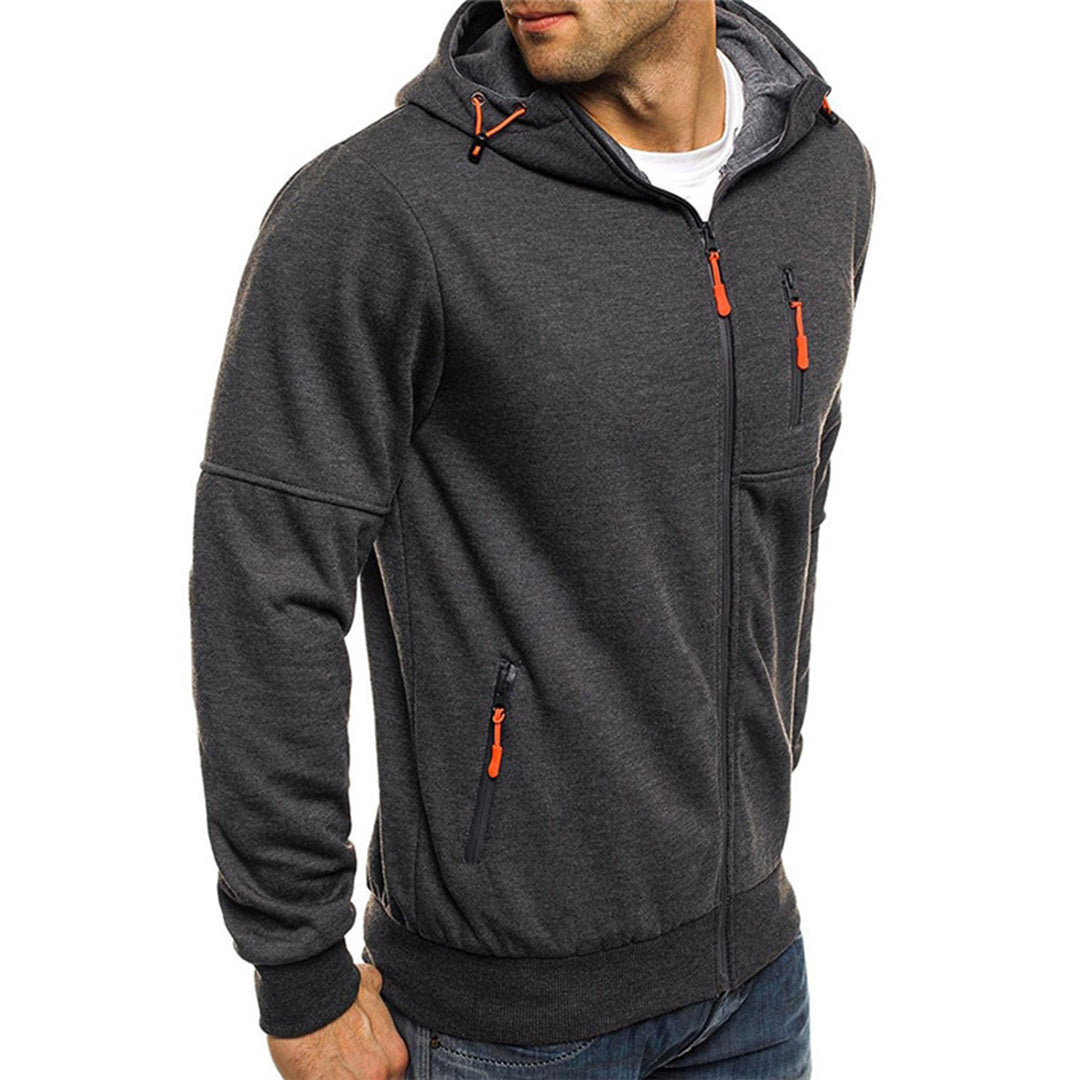 Nils | Hoodie Herr Med Dragkedja