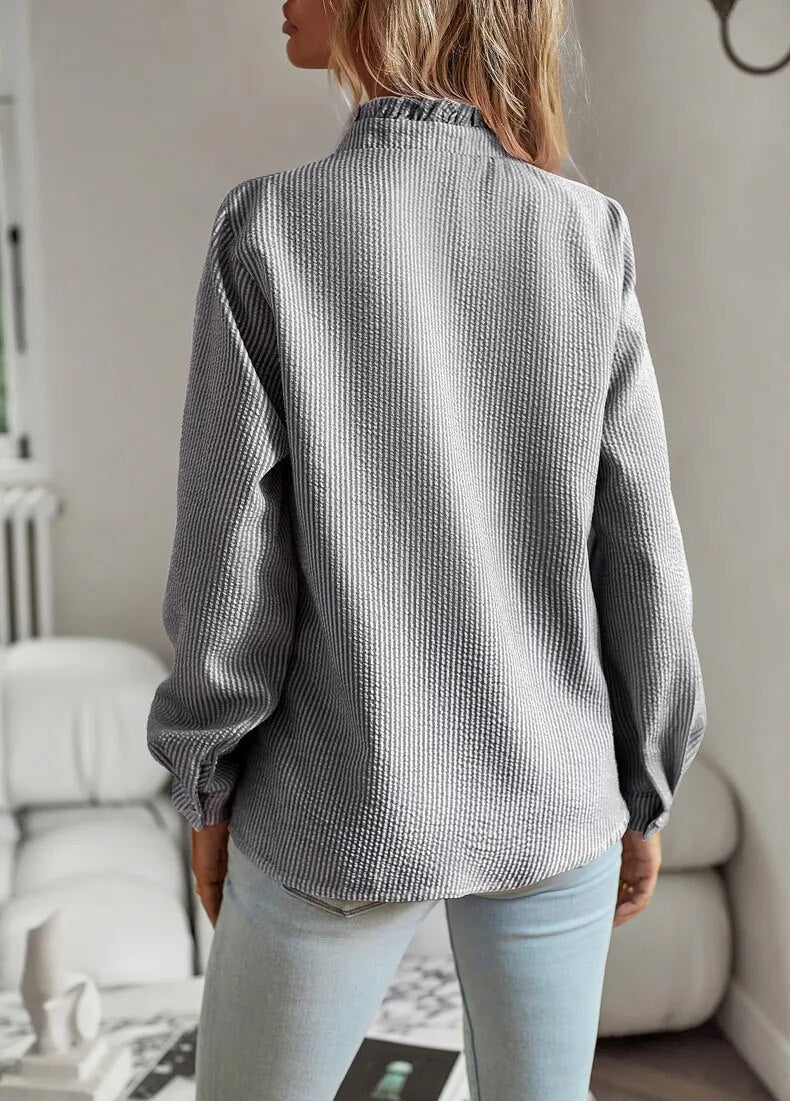 Corinne | Blus Dam Långärmad Med Krage