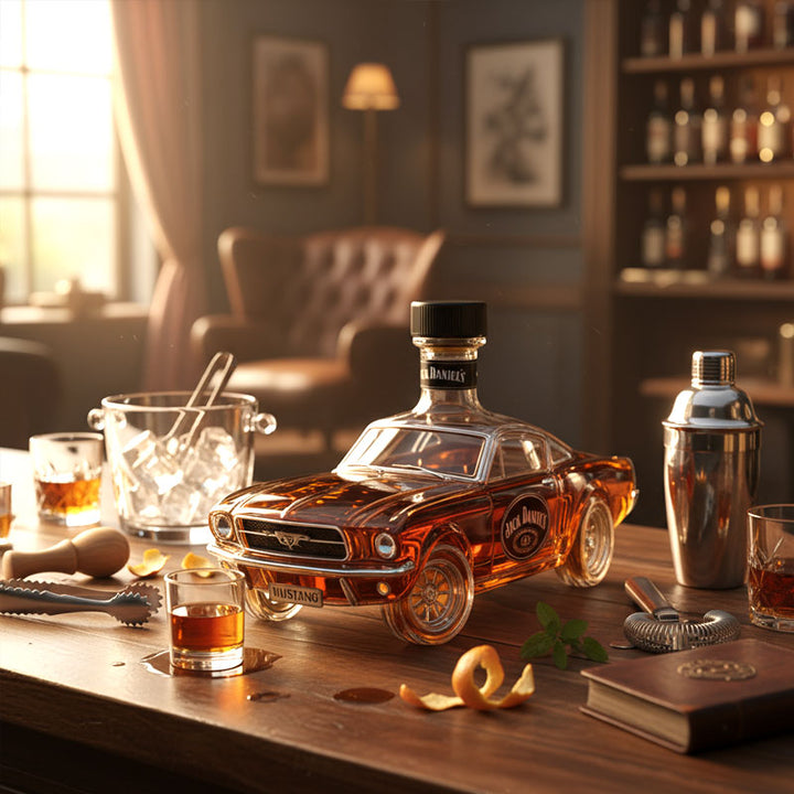 Bilformad Whiskykaraf I Glas Med Detaljerad Sportbilsdesign 320 ml