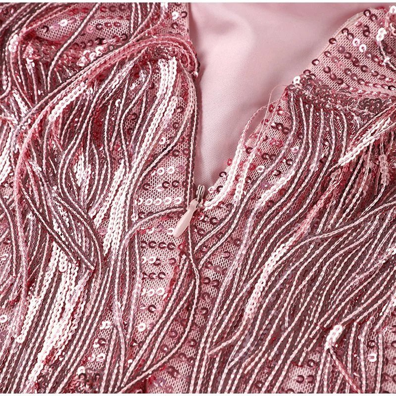 Cocktailklänning Dam Kortärmad Paljetter