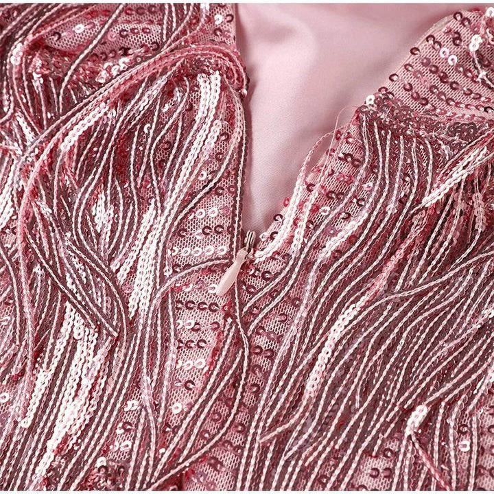 Cocktailklänning Dam Kortärmad Paljetter