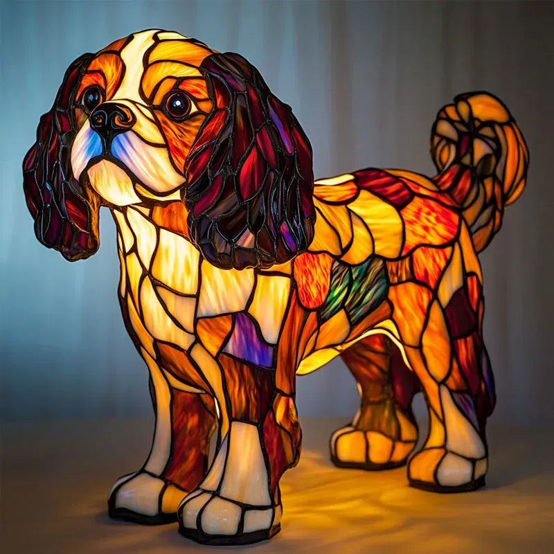 Dekorativ Hundlampa Med Varmvitt LED-Ljus Och Handgjord Design