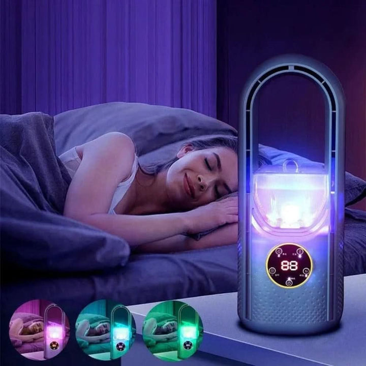 Bladlös Bordsfläkt Med Kompakt Design Och Jämnt Luftflöde