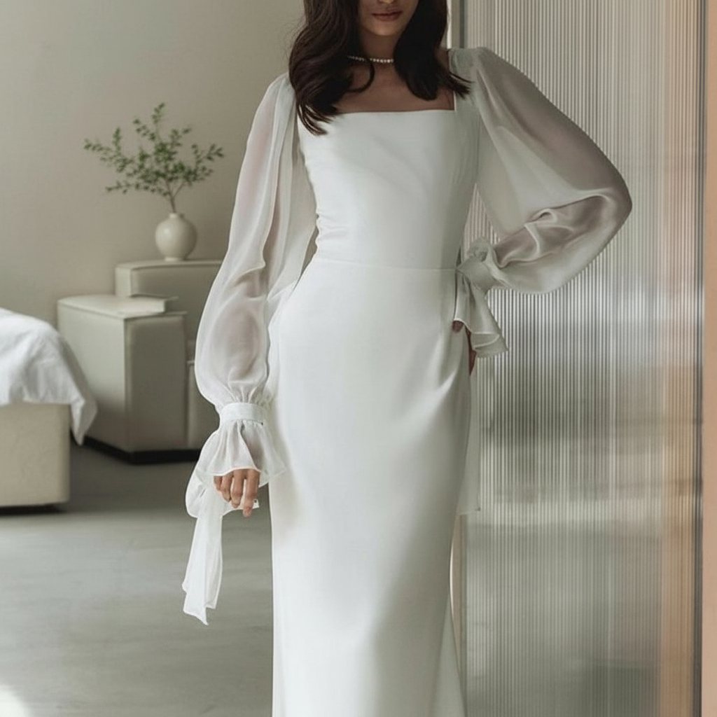 Livia | Midiklänning Elegant Volang