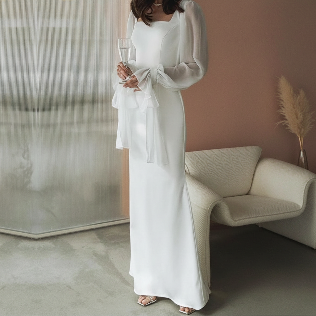 Livia | Midiklänning Elegant Volang
