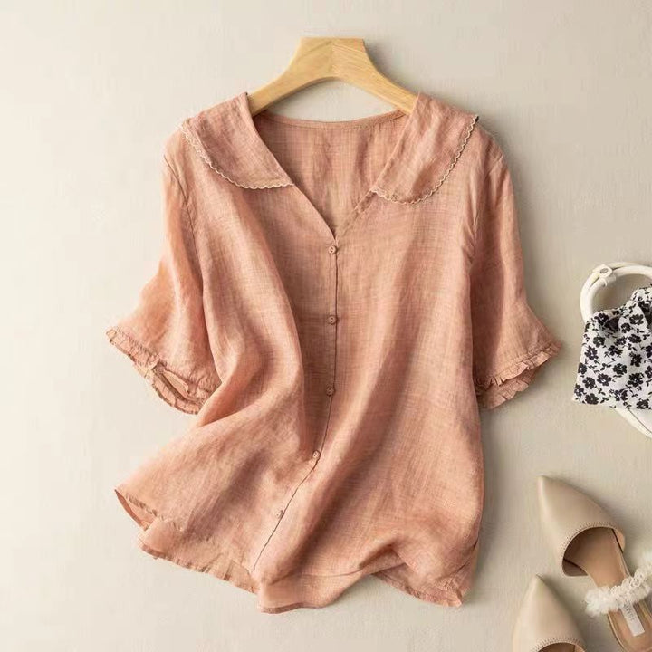 Märta | Blus Dam Vintage Knappar