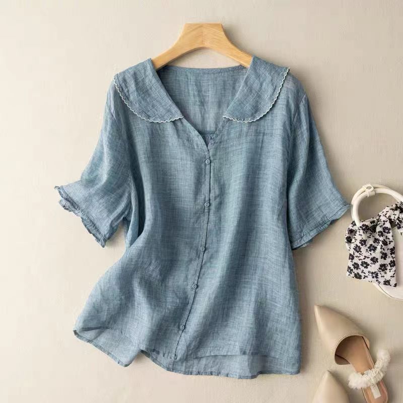 Märta | Blus Dam Vintage Knappar