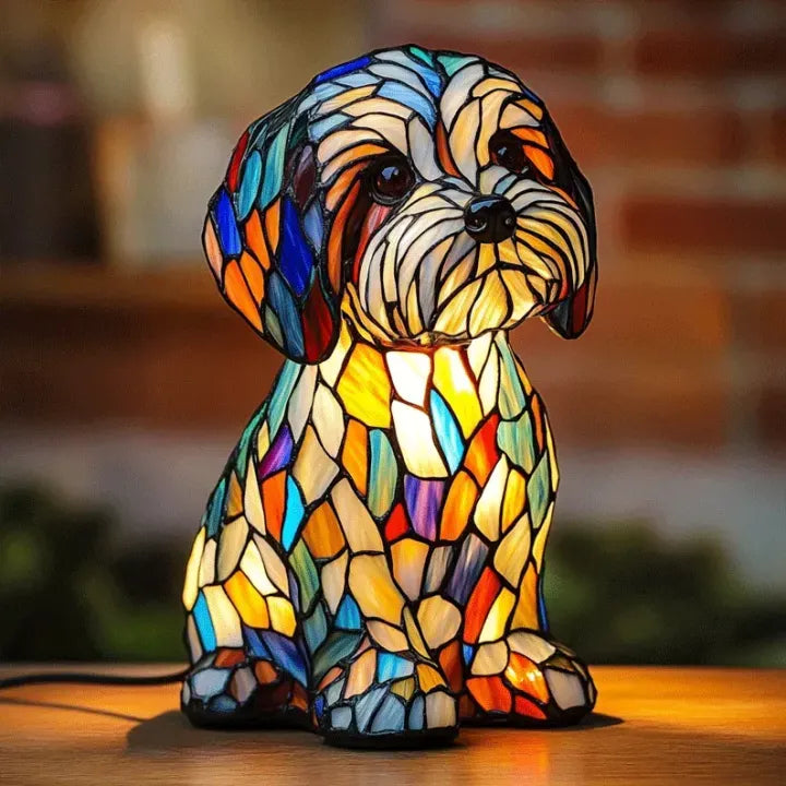 Dekorativ Hundlampa Med Varmvitt LED-Ljus Och Handgjord Design