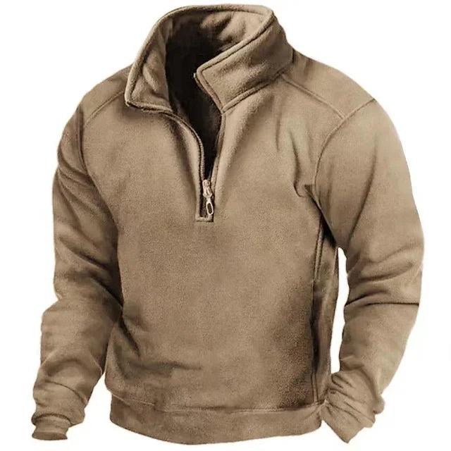 Agnar | Fleecetröja Herr Half-Zip Hög Krage Vindavvisande