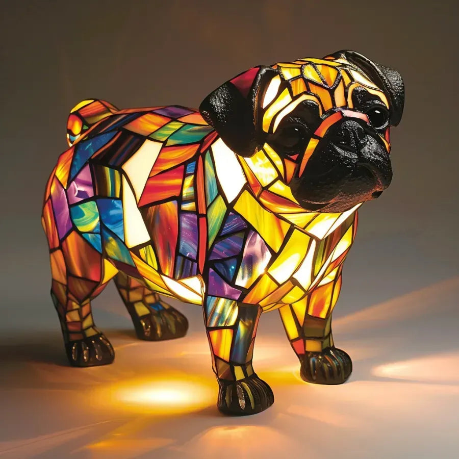 Dekorativ Hundlampa Med Varmvitt LED-Ljus Och Handgjord Design