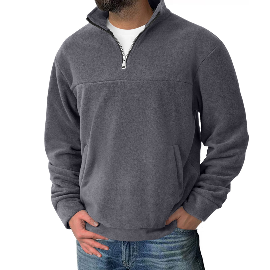 Arnfinn | Fleecetröja Herr Half-Zip Ståkrage Känguruficka