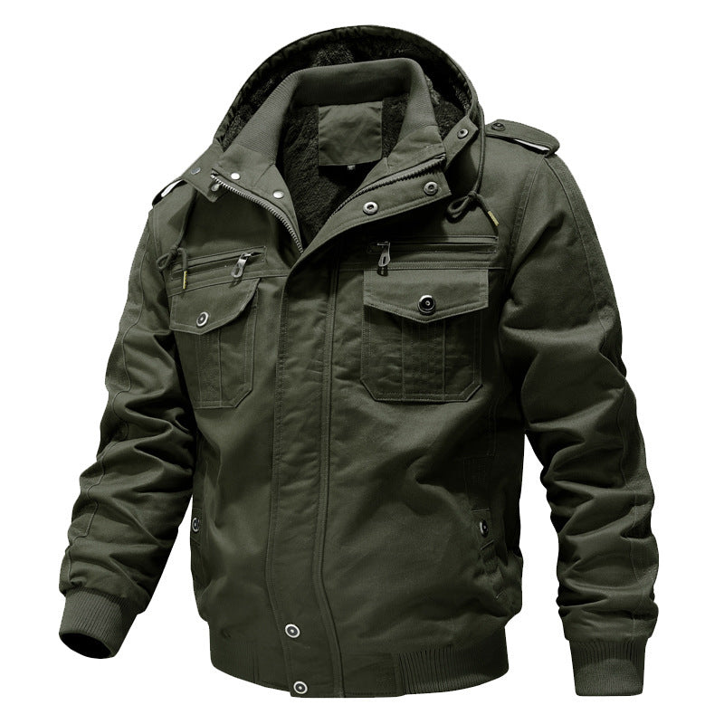 Hallstein | Fieldjacka Herr Sherpafodrad Multi-Pocket Med Huva
