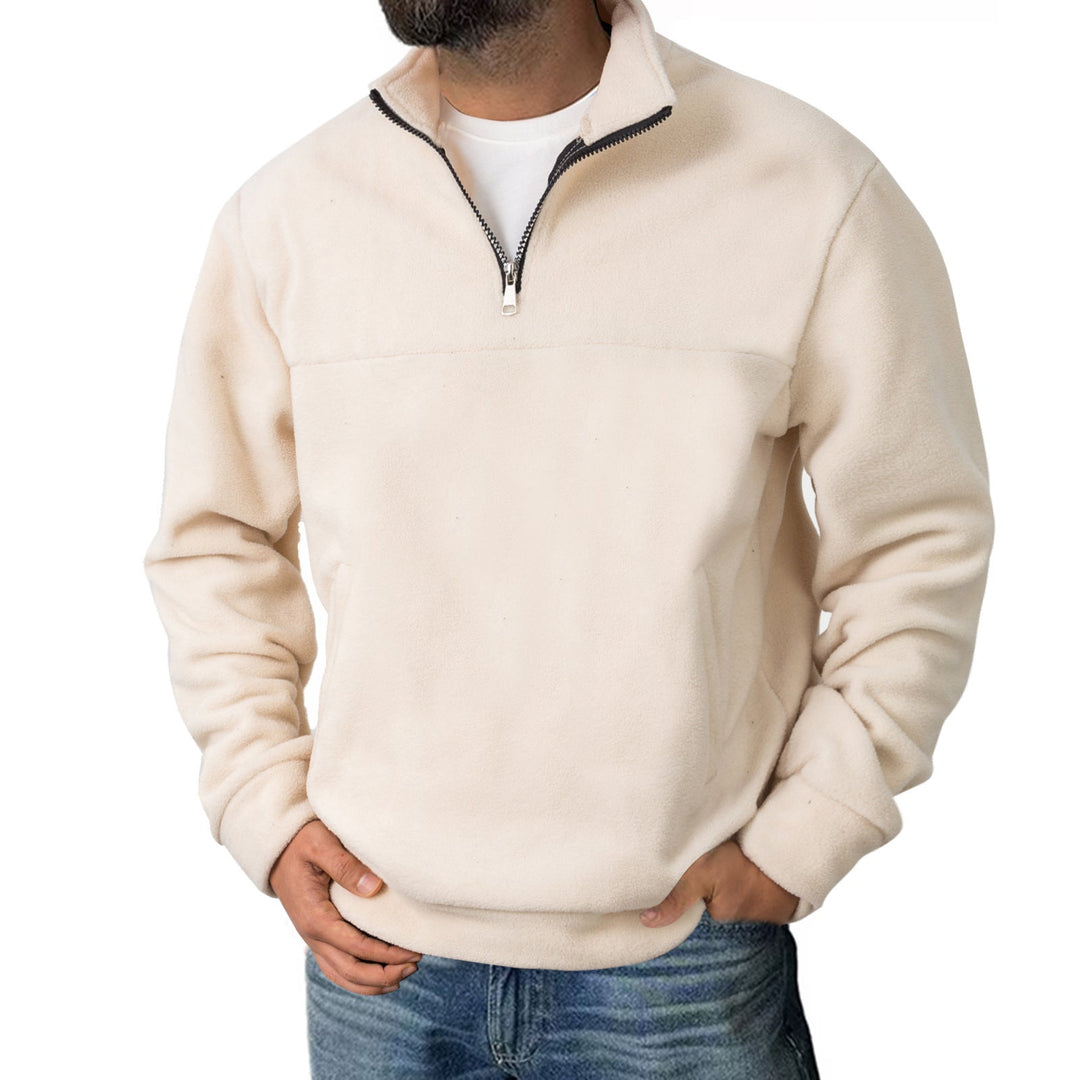 Arnfinn | Fleecetröja Herr Half-Zip Ståkrage Känguruficka