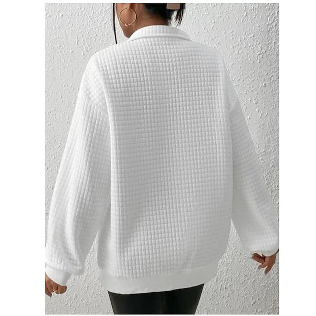 Reidun | Sweatshirt Dam Quiltad Half-Zip Relaxed Fit