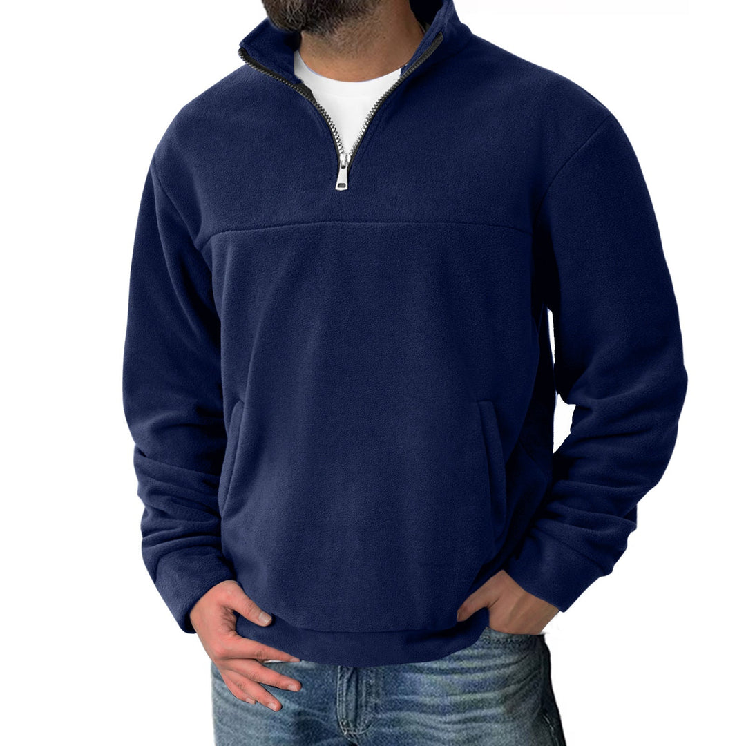 Arnfinn | Fleecetröja Herr Half-Zip Ståkrage Känguruficka