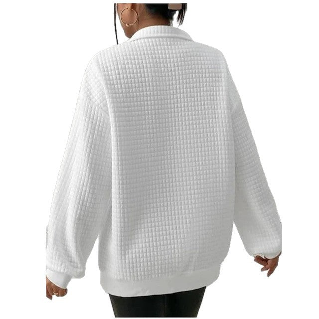 Reidun | Sweatshirt Dam Quiltad Half-Zip Relaxed Fit