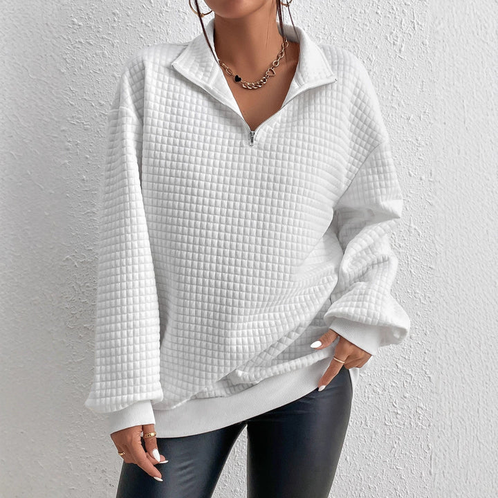 Reidun | Sweatshirt Dam Quiltad Half-Zip Relaxed Fit