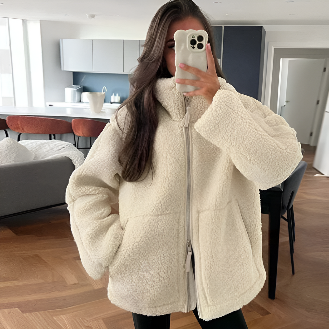 Karen | Teddyjacka Dam Fleece Oversized Ståkrage