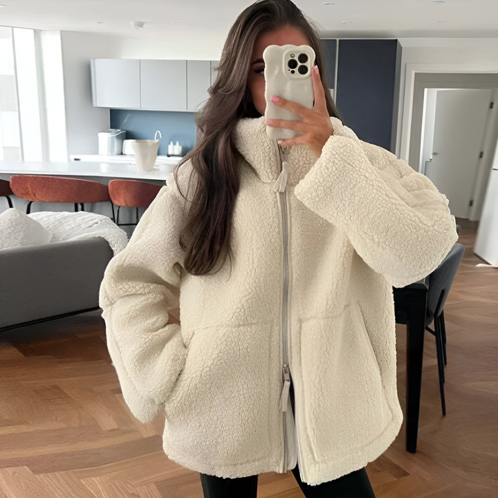Karen | Teddyjacka Dam Fleece Oversized Ståkrage