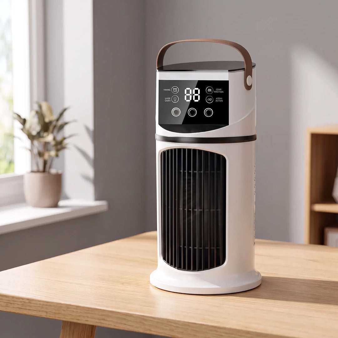 Portabel Luftkylare Med 400 Ml Vattentank Digital Display Och Timer