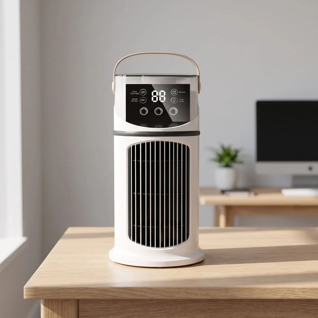 Portabel Luftkylare Med 400 Ml Vattentank Digital Display Och Timer