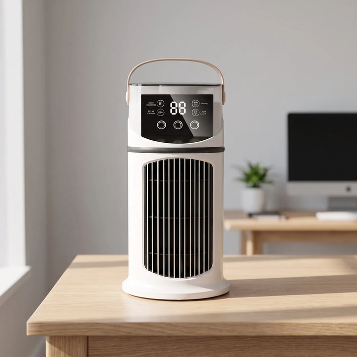 Portabel Luftkylare Med 400 Ml Vattentank Digital Display Och Timer