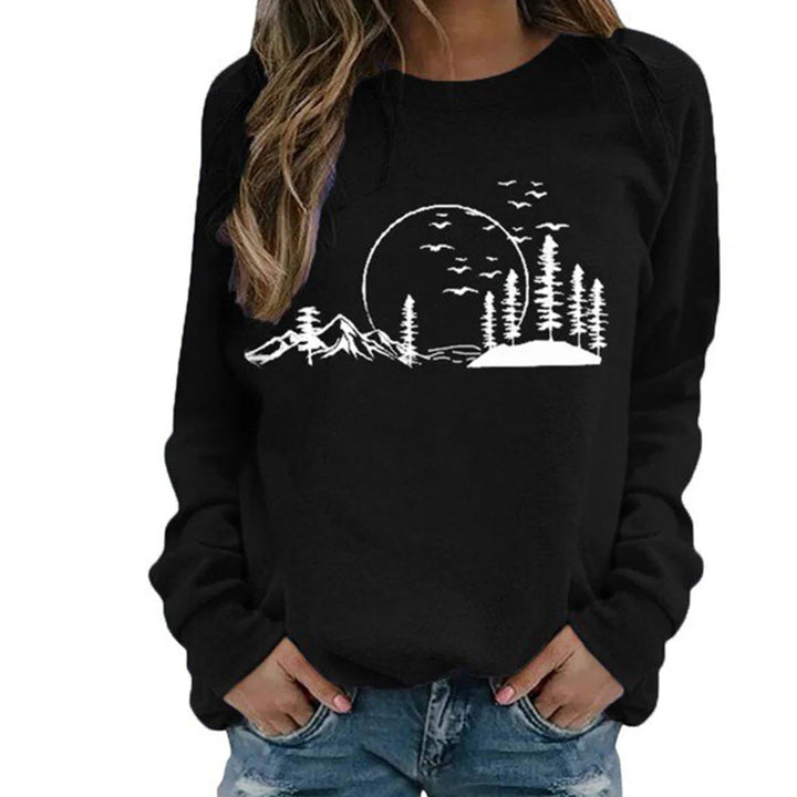 Brynhild | Sweatshirt Dam Naturmotiv Rund Hals Relaxed Fit