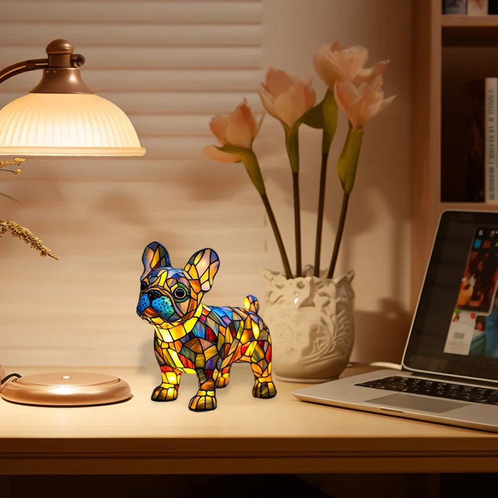 Dekorativ Hundlampa Med Varmvitt LED-Ljus Och Handgjord Design