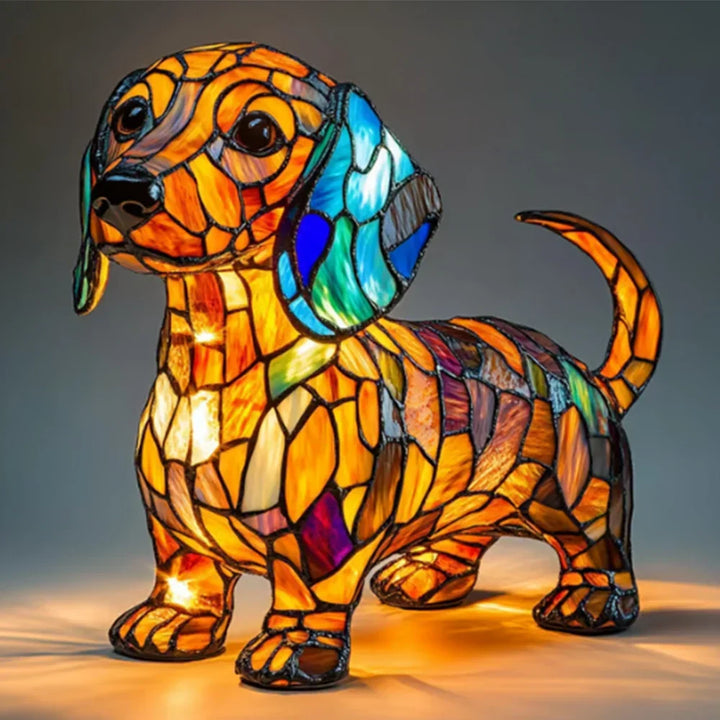 Dekorativ Hundlampa Med Varmvitt LED-Ljus Och Handgjord Design
