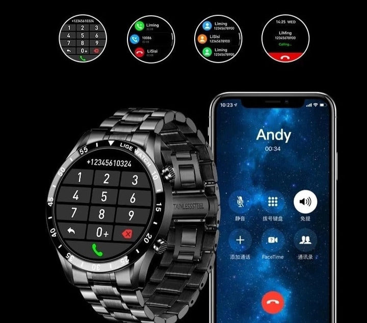 Smartklocka Med Bluetoothsamtal, Hälsospårning Och Sportlägen